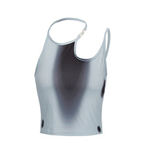 Load image into Gallery viewer, Hot Girls Irregular Halterneck Spaghetti Straps Cool Metal T-shirt Top Contrast Colors Suspenders Vest