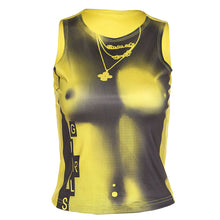 Load image into Gallery viewer, Round Neck Cropped Navel T-shirt Necklace Print Slim Fit Summer Sleeveless Multiple Color Top Vest