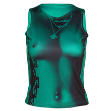 Load image into Gallery viewer, Round Neck Cropped Navel T-shirt Necklace Print Slim Fit Summer Sleeveless Multiple Color Top Vest