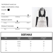 Load image into Gallery viewer, Ins Style V-neck Metal Open Back Crop Top Slim Fit Halterneck Vest With Sleeves Nightclub Party Sexy Lowcut Shirt