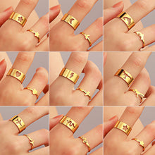 Load image into Gallery viewer, Couple Set Alloy Rings Fashion Personality Butterfly Star Open Rings Jewelry Accessories Gift for Men Women