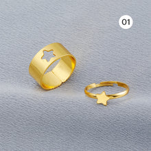 Load image into Gallery viewer, Couple Set Alloy Rings Fashion Personality Butterfly Star Open Rings Jewelry Accessories Gift for Men Women