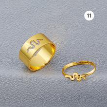 Load image into Gallery viewer, Couple Set Alloy Rings Fashion Personality Butterfly Star Open Rings Jewelry Accessories Gift for Men Women