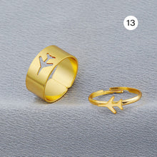 Load image into Gallery viewer, Couple Set Alloy Rings Fashion Personality Butterfly Star Open Rings Jewelry Accessories Gift for Men Women