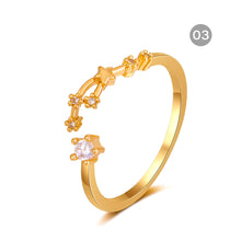 Load image into Gallery viewer, Fashion Simple Zodiac Rings Creative Zircon Adjustable Copper Rings Jewelry Accessories Gift for Women