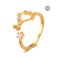 Load image into Gallery viewer, Fashion Simple Zodiac Rings Creative Zircon Adjustable Copper Rings Jewelry Accessories Gift for Women