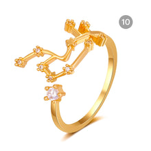 Load image into Gallery viewer, Fashion Simple Zodiac Rings Creative Zircon Adjustable Copper Rings Jewelry Accessories Gift for Women