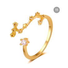 Load image into Gallery viewer, Fashion Simple Zodiac Rings Creative Zircon Adjustable Copper Rings Jewelry Accessories Gift for Women