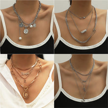 Load image into Gallery viewer, Creative Retro Multi-layer Necklace Personalized Simple Alloy Necklace Women Jewelry Accessories Gift