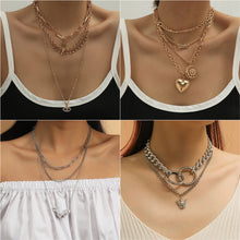 Load image into Gallery viewer, Creative Retro Multi-layer Necklace Personalized Simple Alloy Necklace Women Jewelry Accessories Gift