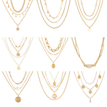 Load image into Gallery viewer, Fashion Personalized Multilayer Necklace Metal Chain Clavicle Chain Stacked Necklace Women Jewelry Accessories