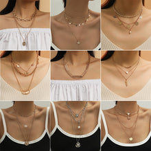 Load image into Gallery viewer, Fashion Personalized Multilayer Necklace Metal Chain Clavicle Chain Stacked Necklace Women Jewelry Accessories