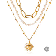 Load image into Gallery viewer, Fashion Vintage Gold Multilayer Necklace Portrait Pearl Pendant Necklace Clavicle Chain Jewelry Accessories