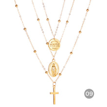 Load image into Gallery viewer, Fashion Vintage Gold Multilayer Necklace Portrait Pearl Pendant Necklace Clavicle Chain Jewelry Accessories