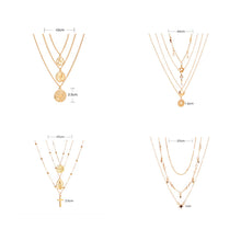 Load image into Gallery viewer, Creative Retro Multilayer Necklace Simple Metal Chain Necklace Clavicle Chain Jewelry Accessories Gift