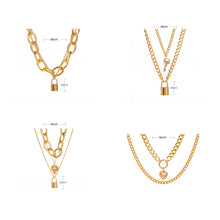 Load image into Gallery viewer, Creative Retro Multilayer Necklace Simple Metal Chain Necklace Clavicle Chain Jewelry Accessories Gift