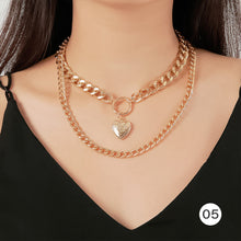 Load image into Gallery viewer, Creative Retro Multilayer Necklace Simple Metal Chain Necklace Clavicle Chain Jewelry Accessories Gift