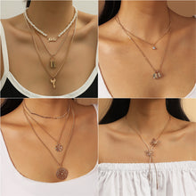 Load image into Gallery viewer, Creative Vintage Multilayer Necklace Alloy Pendant Clavicle Chain Necklace Jewelry Accessories Gift