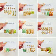 Load image into Gallery viewer, Exaggerated Metal Geometric Earrings Butterfly Pearl Earrings Set Fashion Personalized Earrings Women Jewelry Accessories
