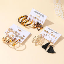 Load image into Gallery viewer, Creative Simple Geometric Metal Earrings Set Personalized Pearl Tassel Stud Earrings Women Jewelry Accessories