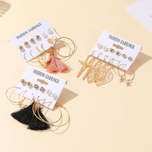 Load image into Gallery viewer, Creative Simple Geometric Metal Earrings Set Personalized Pearl Tassel Stud Earrings Women Jewelry Accessories
