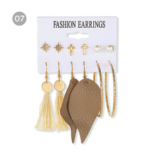 Load image into Gallery viewer, Creative Simple Geometric Metal Earrings Set Personalized Pearl Tassel Stud Earrings Women Jewelry Accessories