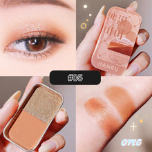 Load image into Gallery viewer, Portable Iron Box Two-color Eyeshadow Palette Matte Pearlescent Eyeshadow Palette Eyes Makeup Cosmetics