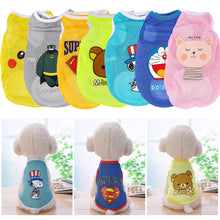 Load image into Gallery viewer, Summer Breathable Pet Mesh Vest Cartoon Print Puppy Dog Clothing Cat T-Shirt Sport Shirt Quick-drying Pet Clothes XS-XL