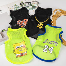 Load image into Gallery viewer, Summer Breathable Pet Mesh Vest Cartoon Print Puppy Dog Clothing Cat T-Shirt Sport Shirt Quick-drying Pet Clothes XS-XL