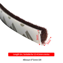 Load image into Gallery viewer, 5M Brush Strip Self Adhesive Door Window Sealing Strip Home Door Window Sound Insulation Wind-proof Strip Gasket