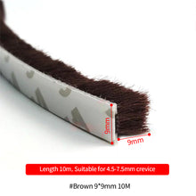 Load image into Gallery viewer, 10M Brush Strip Self Adhesive Door Window Sealing Strip Home Door Window Sound Insulation Wind-proof Strip Gasket