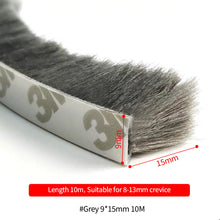 Load image into Gallery viewer, 10M Brush Strip Self Adhesive Door Window Sealing Strip Home Door Window Sound Insulation Wind-proof Strip Gasket