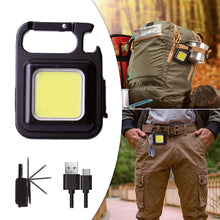 Load image into Gallery viewer, Mini LED Working Light Portable USB Rechargeable Flashlight Bright Keychain Light COB Work Lamp For Outdoor Camping Security