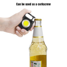 Load image into Gallery viewer, LED Flashlight Portable Pocket Work Light Keychain USB Rechargeable COB Lantern for Outdoor Camping Small Light Corkscrew