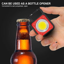 Load image into Gallery viewer, LED Flashlight Portable Pocket Work Light Keychain USB Rechargeable COB Lantern for Outdoor Camping Small Light Corkscrew