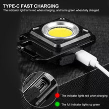 Load image into Gallery viewer, LED Flashlight Portable Pocket Work Light Keychain USB Rechargeable COB Lantern for Outdoor Camping Small Light Corkscrew