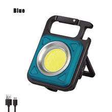 Load image into Gallery viewer, LED Flashlight Portable Pocket Work Light Keychain USB Rechargeable COB Lantern for Outdoor Camping Small Light Corkscrew