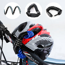 Load image into Gallery viewer, Helmet Lock Anti-theft 4 Digit Password MTB Road Bike Locks For Scooter Motorcycle Portable Cycling Bicycle Cable Lock