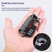 Load image into Gallery viewer, Bicycle Anti-Theft Motorcycle Three-Digit Password Combination Safety Rope Wire Rope Helmet Lock Safety Rope Lock