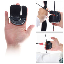 Load image into Gallery viewer, Double Leather Archery Finger Pieces Finger Protection Recurve Bow Shooting Practice Equipment Hunting Sports Equipment