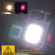 Load image into Gallery viewer, 7 Modes Portable Mini LED Work Light USB Rechargeable Power Display Working Light Pocket Bright Keychain Light Camping Torch