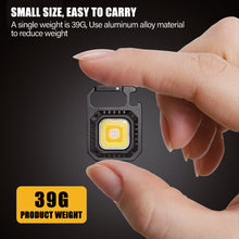 Load image into Gallery viewer, 7 Modes Portable Mini LED Work Light USB Rechargeable Power Display Working Light Pocket Bright Keychain Light Camping Torch
