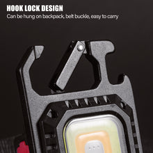 Load image into Gallery viewer, 7 Modes Portable Mini LED Work Light USB Rechargeable Power Display Working Light Pocket Bright Keychain Light Camping Torch