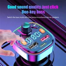 Load image into Gallery viewer, Q5 18W FM Transmitter External Microphone Dual USB PD Type C Fast Charge Car Charger Bluetooth 5.0 Handsfree Car FM Modulator