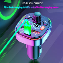 Load image into Gallery viewer, Q5 18W FM Transmitter External Microphone Dual USB PD Type C Fast Charge Car Charger Bluetooth 5.0 Handsfree Car FM Modulator
