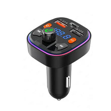 Load image into Gallery viewer, Q5 18W FM Transmitter External Microphone Dual USB PD Type C Fast Charge Car Charger Bluetooth 5.0 Handsfree Car FM Modulator
