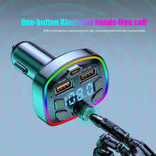 Load image into Gallery viewer, Car Bluetooth 5.0 FM Transmitter 4.2A Dual USB Type-C Charger Atmosphere Light Mp3 Player U Disk TF Card Lossless Music