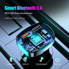 Load image into Gallery viewer, Car Bluetooth 5.0 FM Transmitter 4.2A Dual USB Type-C Charger Atmosphere Light Mp3 Player U Disk TF Card Lossless Music