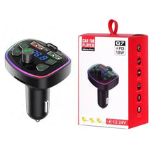 Load image into Gallery viewer, Car Bluetooth 5.0 FM Transmitter 4.2A Dual USB Type-C Charger Atmosphere Light Mp3 Player U Disk TF Card Lossless Music