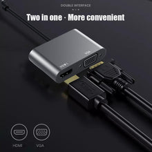 Load image into Gallery viewer, Usb C to HDMI/VGA 2 In 1 HUB Docking Station Hdmi Audio And Video VGA Screen Port Hub